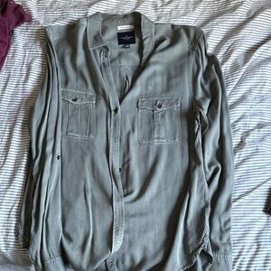 American Eagle Boyfriend Fit Olive Shirt Jacket